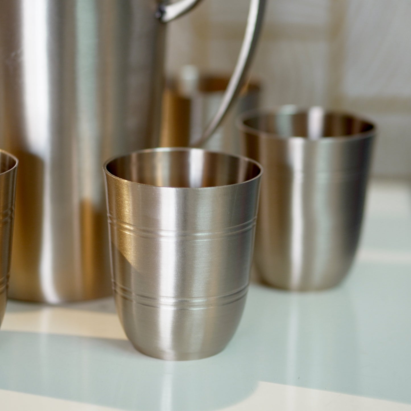 Kansa/Bronze Lemon Set with 6 Glasses and Jug