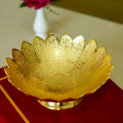 Brass Etched Bowl with Velvet Box