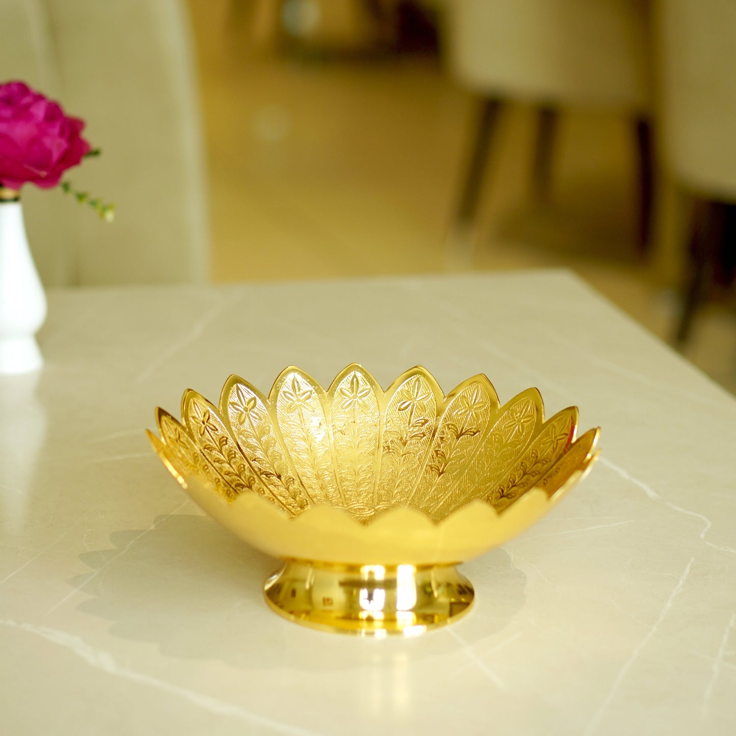 Brass Etched Bowl with Velvet Box