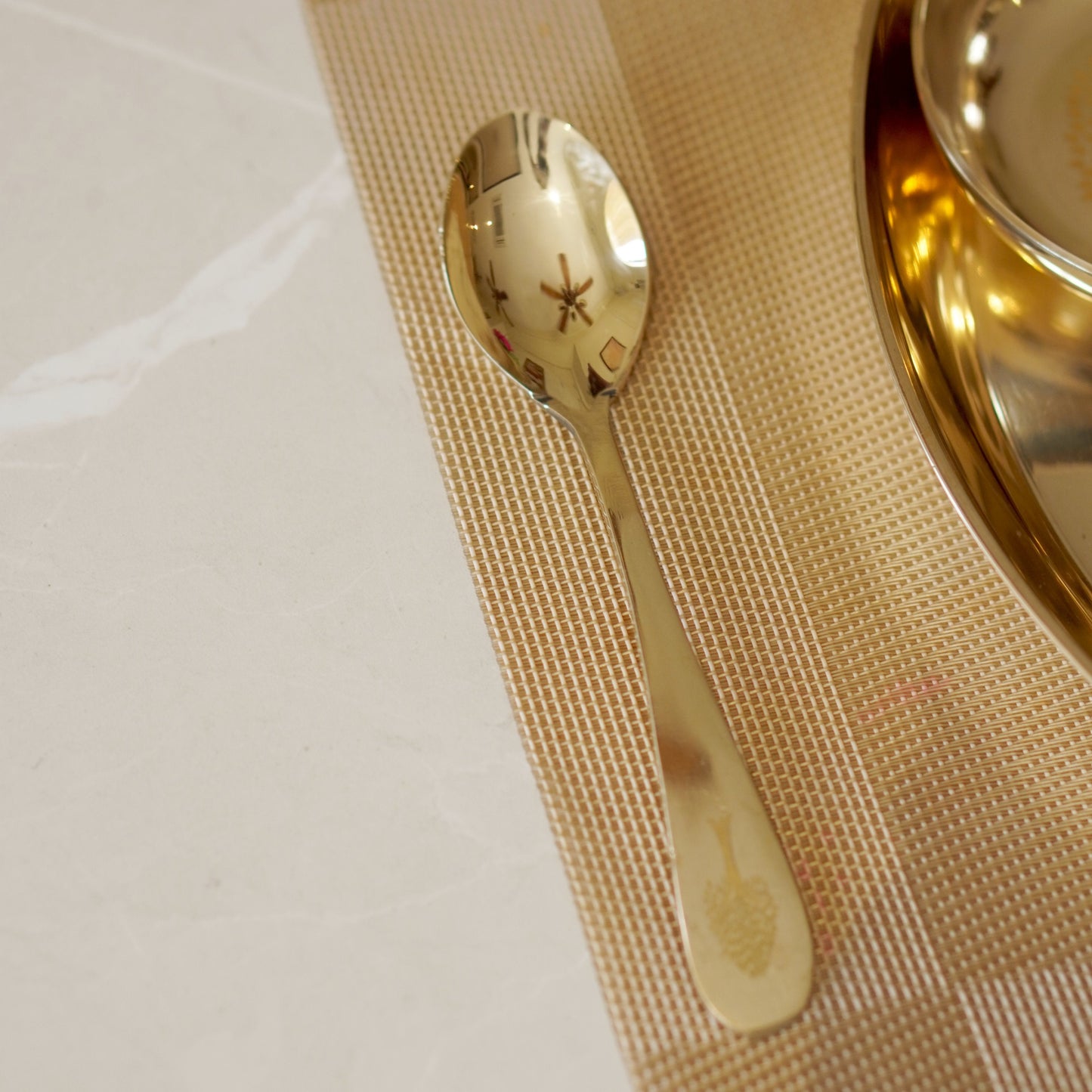 Bronze / Kansa Dinner Set Engraved Glossy (Pack of 6)