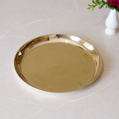 Kansa / bronze thali matte finish, glossy finish