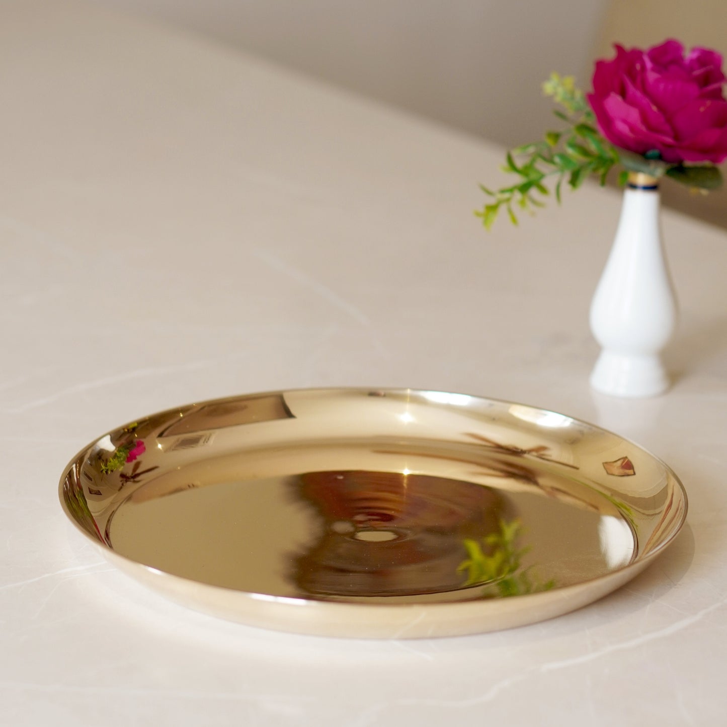 Kansa / bronze thali matte finish, glossy finish