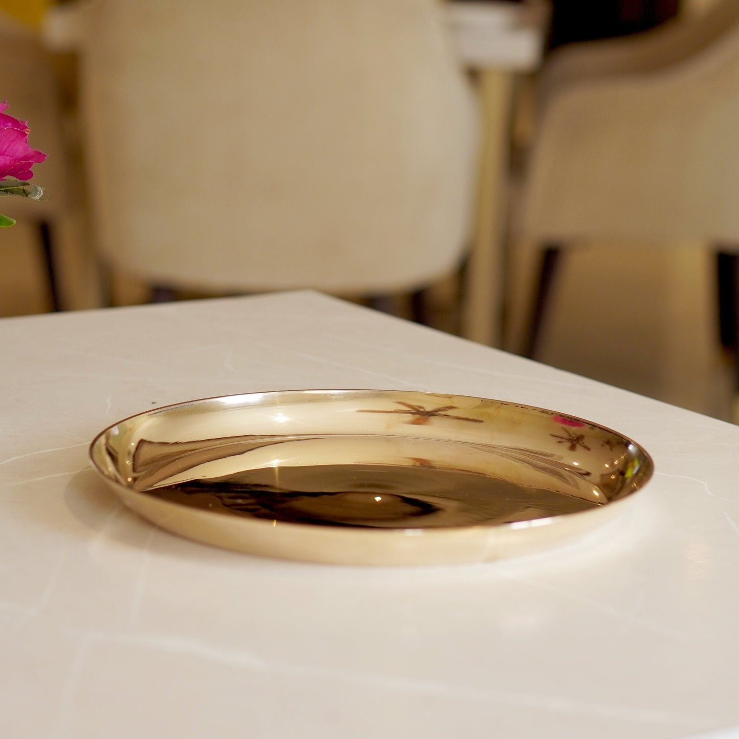 Kansa / bronze thali matte finish, glossy finish