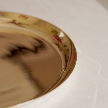 Kansa / bronze thali matte finish, glossy finish