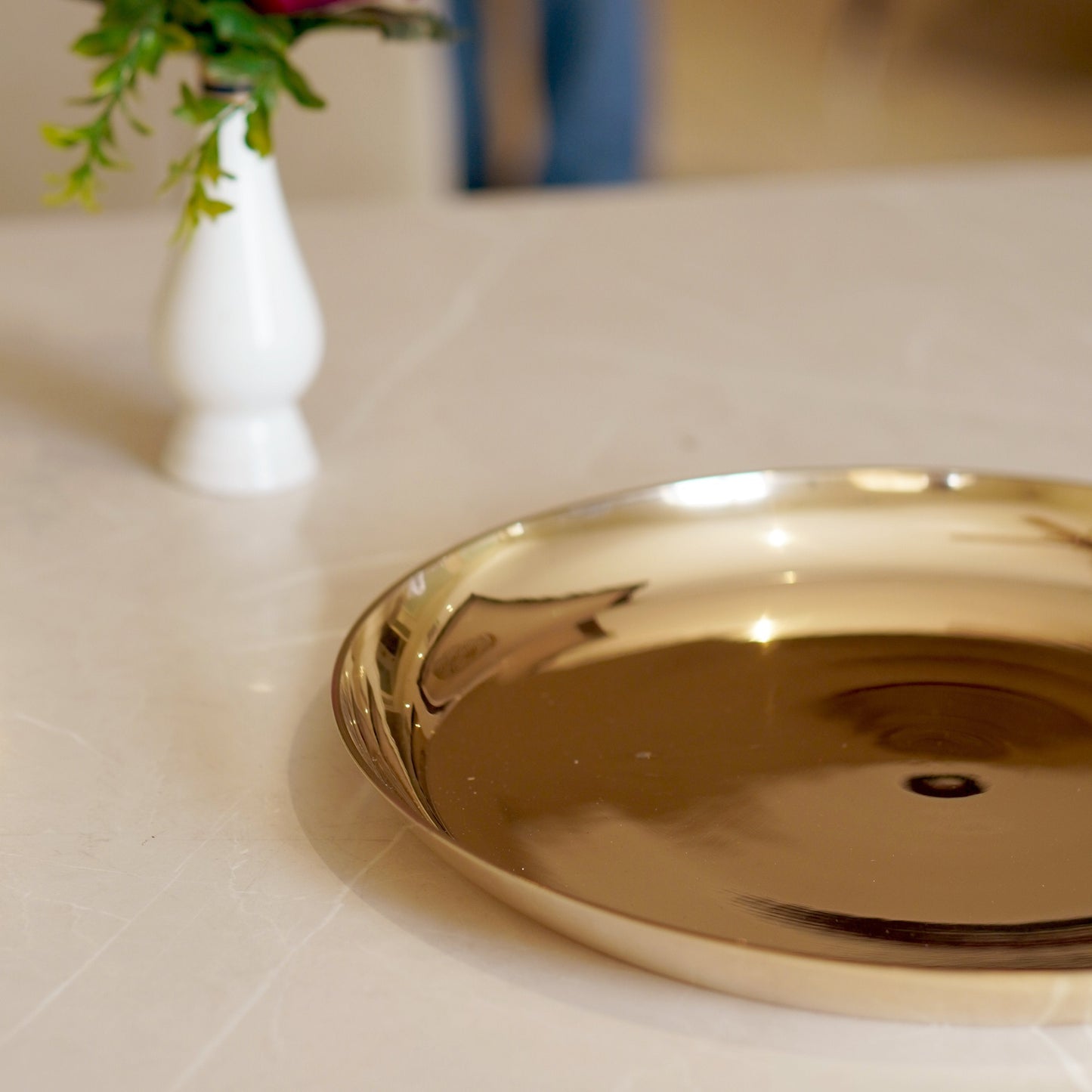 Kansa / bronze thali matte finish, glossy finish