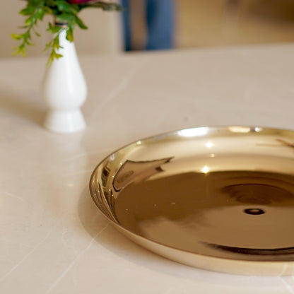 Kansa / bronze thali matte finish, glossy finish