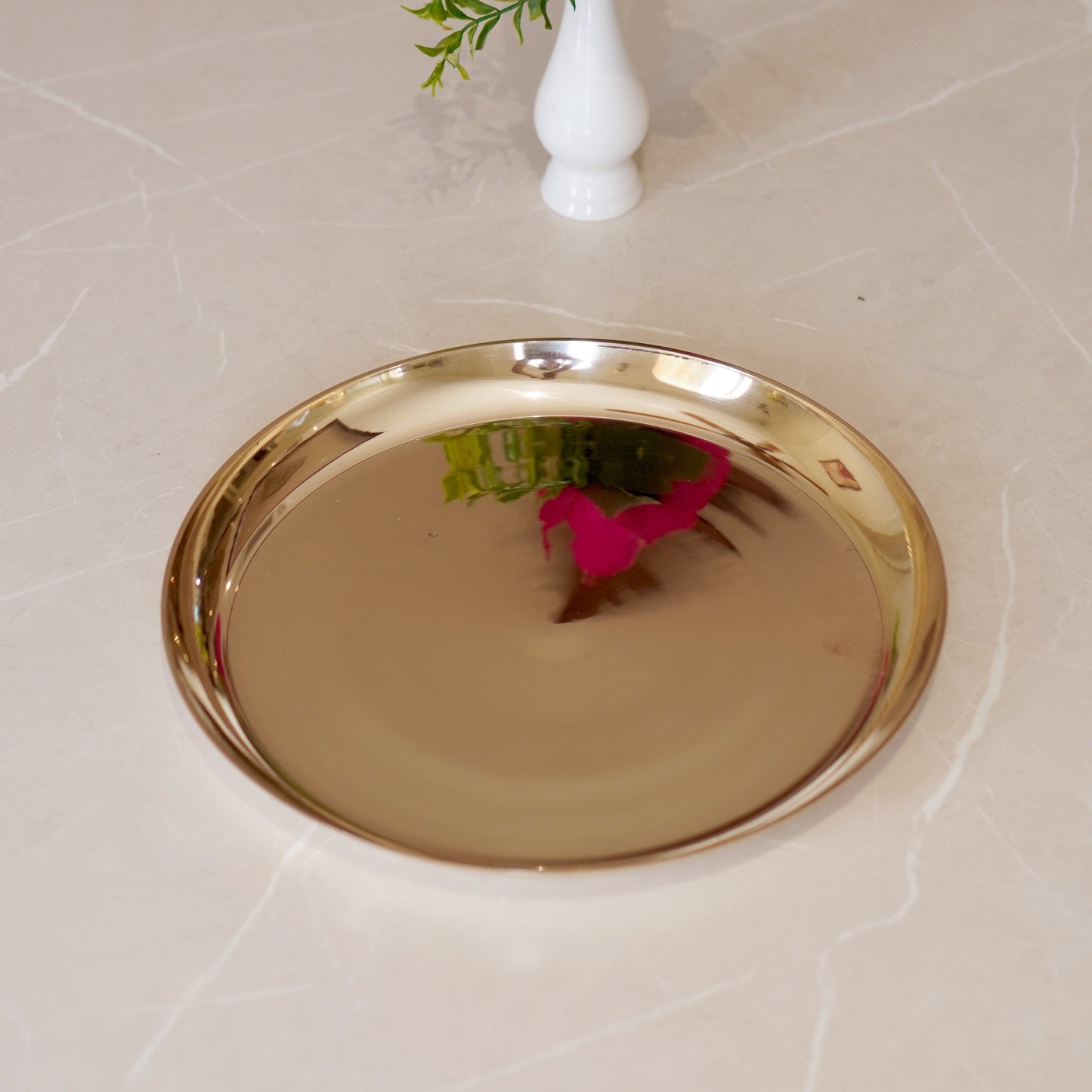Kansa / bronze thali matte finish, glossy finish