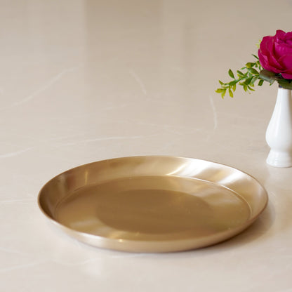 Kansa / bronze thali matte finish, glossy finish