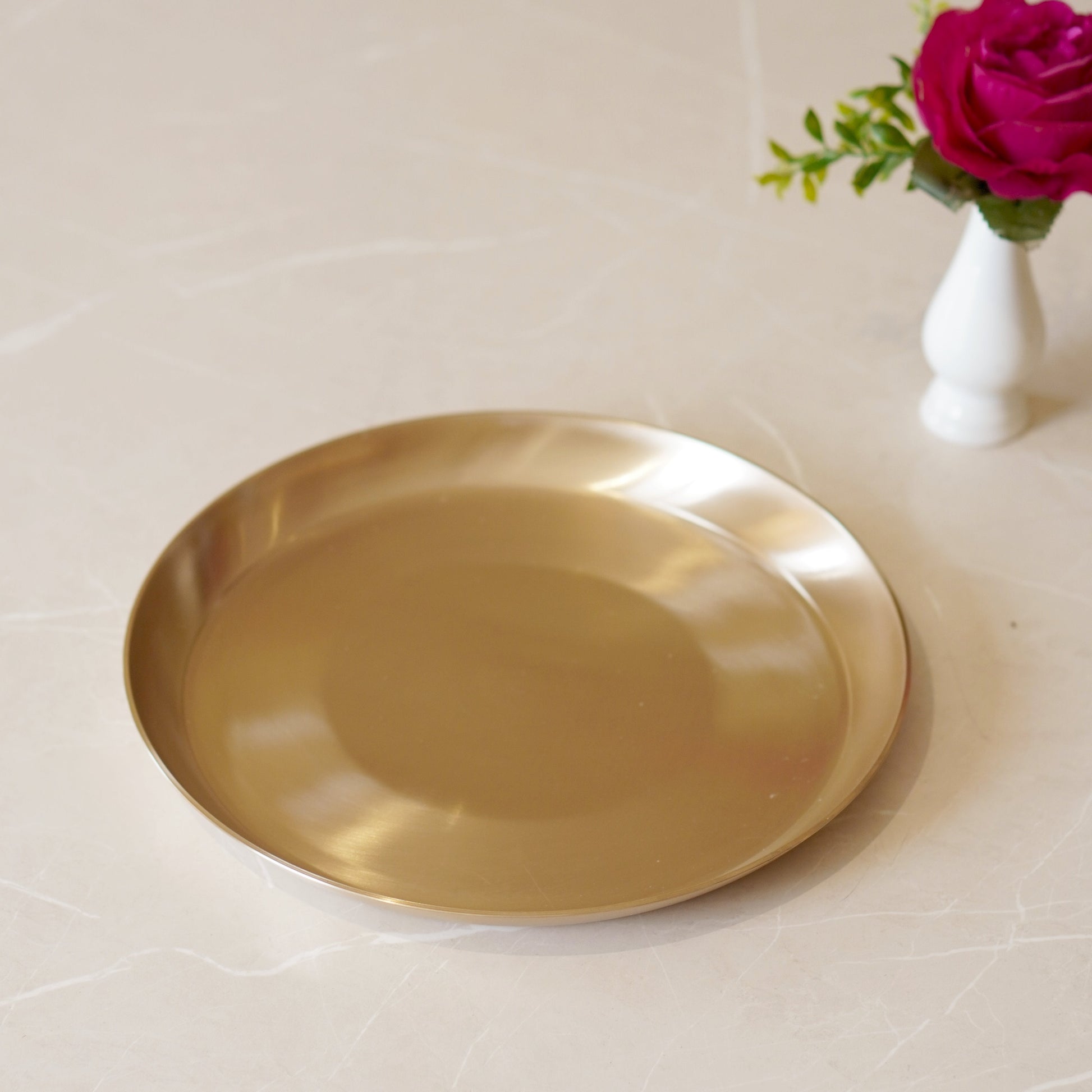 Kansa / bronze thali matte finish, glossy finish