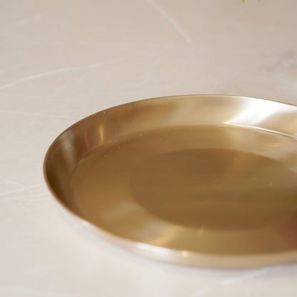 Kansa / bronze thali matte finish, glossy finish