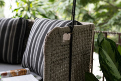 Apolinar Double Seater Hanging Swing Without Stand For Balcony, Garden Swing (Beige) Braided & Rope