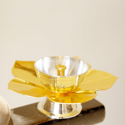 Lotus Diya / Deepak with Velvet Box