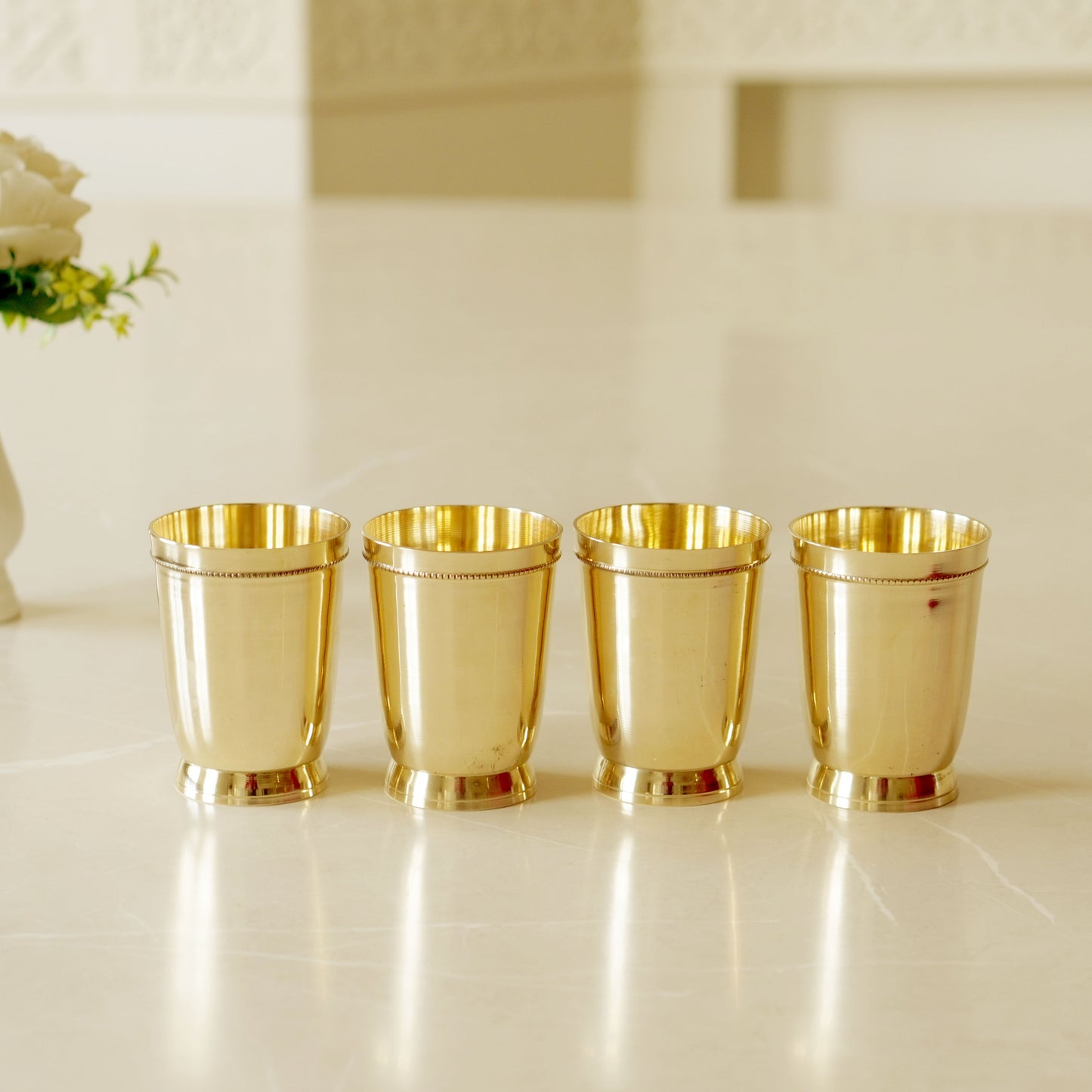 Brass Plain Glass with Velvet Box