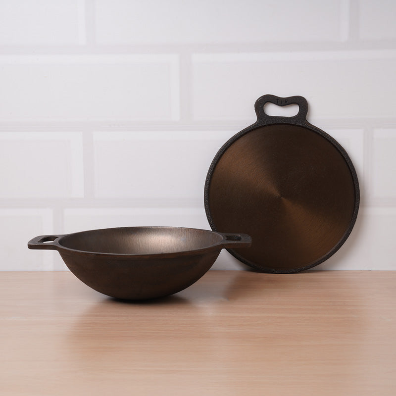 Super Smooth Cast Iron Kadai+Tawa+ Free ₹400 Tadka Pan, Kitchen set for Home, 100% Pure, Toxin-free, Nonstick