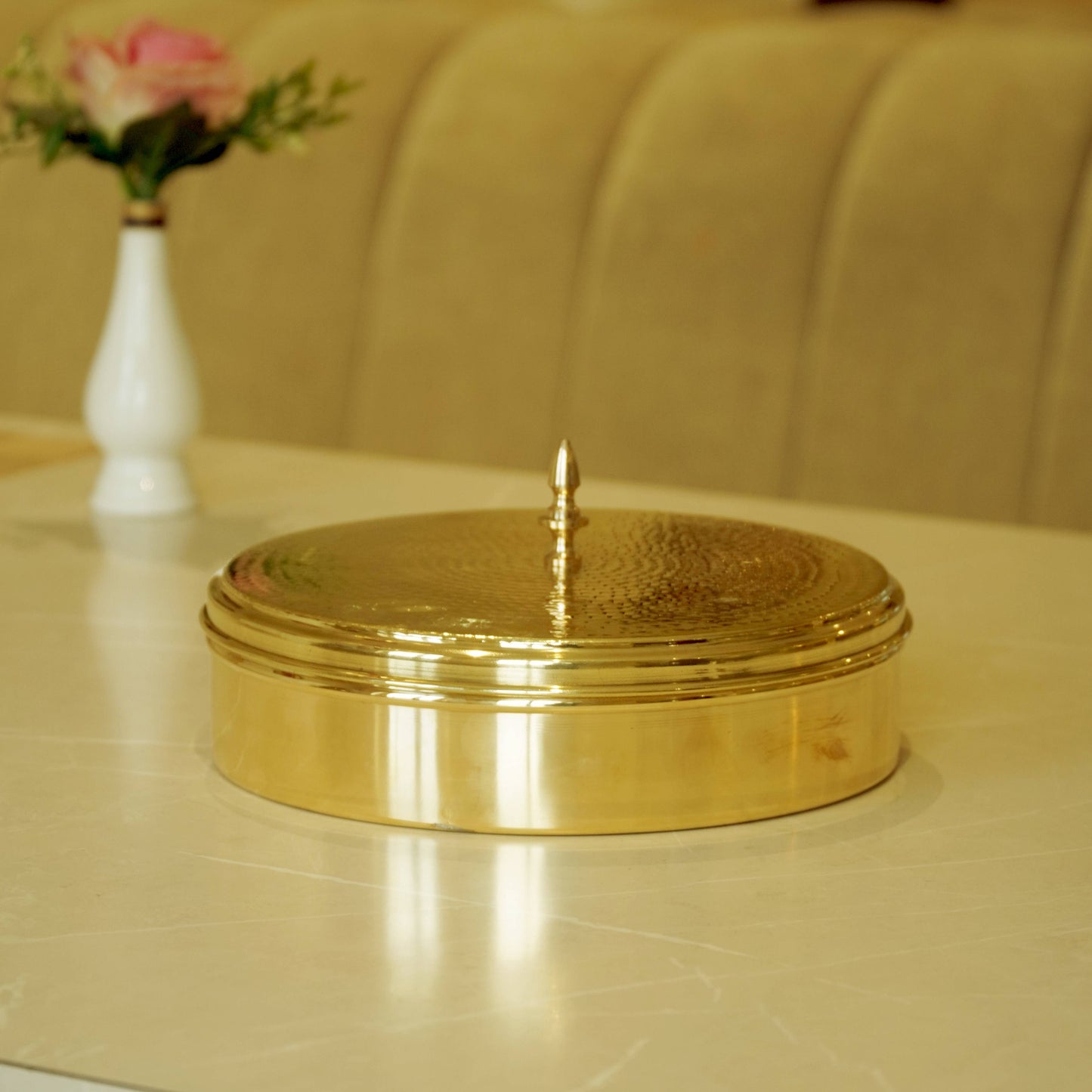 Brass Hammered Masal Daani/ Spices Box