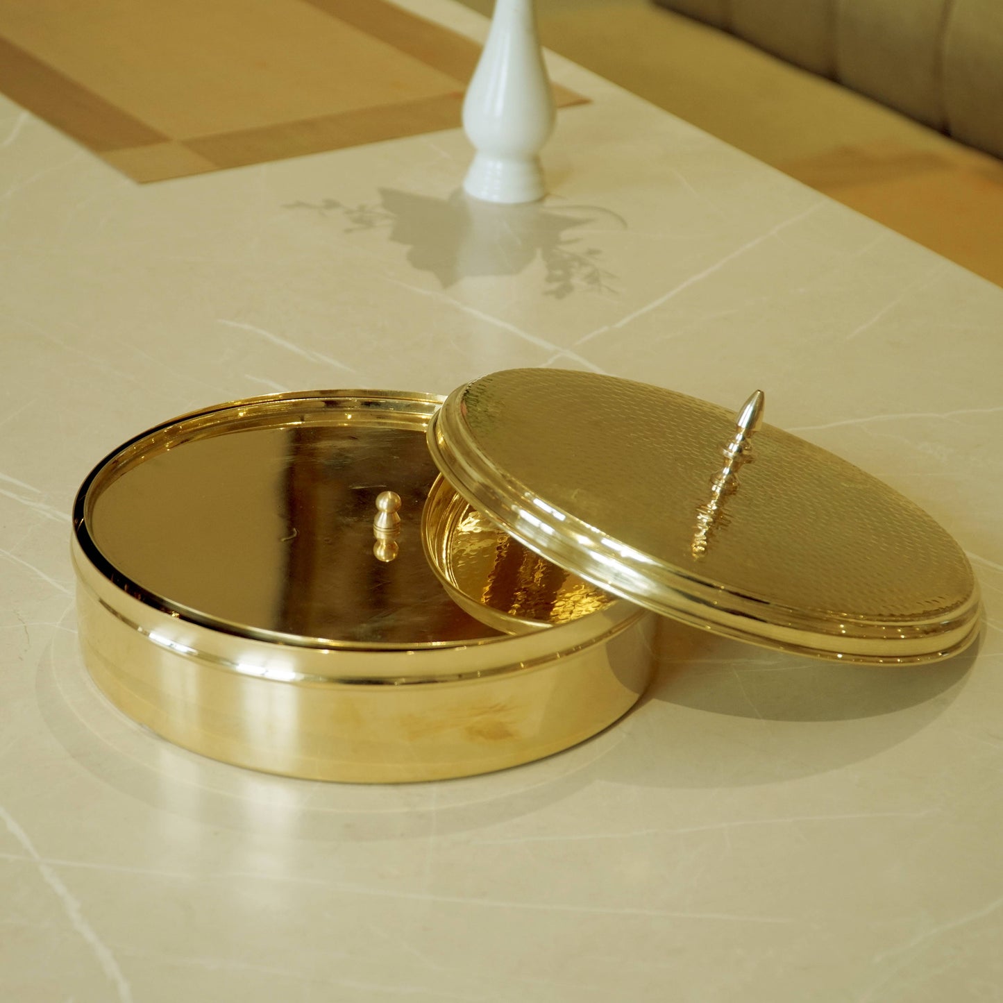 Brass Hammered Masal Daani/ Spices Box