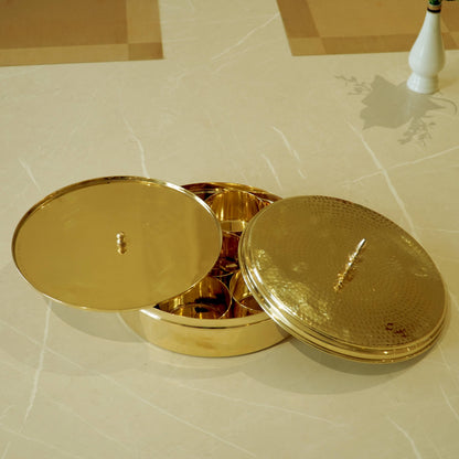 Brass Hammered Masal Daani/ Spices Box