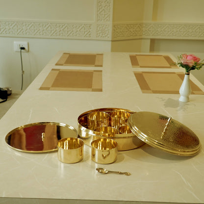 Brass Hammered Masal Daani/ Spices Box