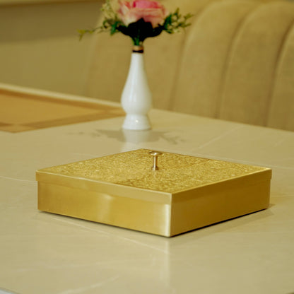 Brass Square Matte Masala Daani/Spice Box