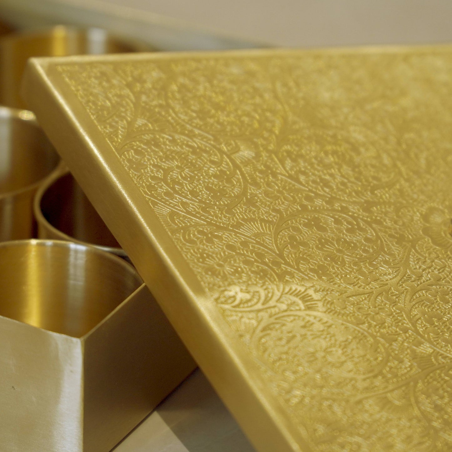 Brass Square Matte Masala Daani/Spice Box