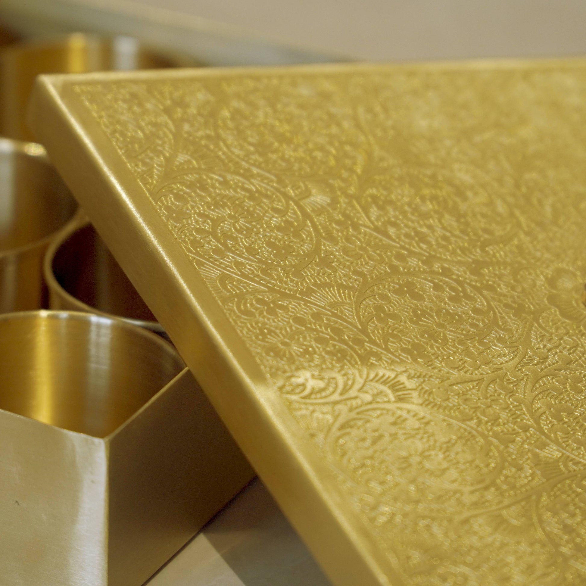 Brass Square Matte Masala Daani/Spice Box