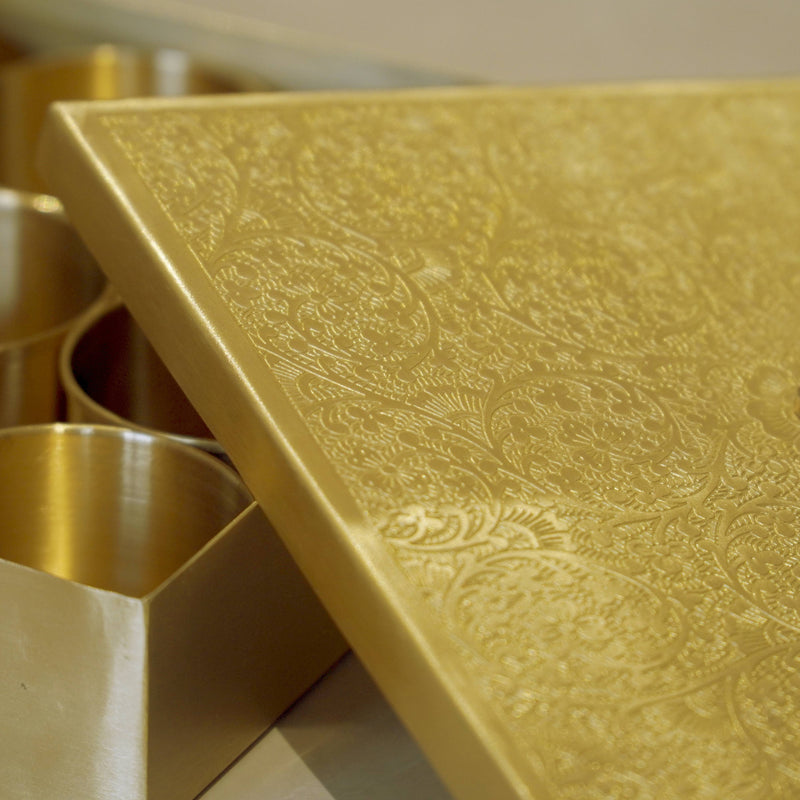 Brass Square Matte Masala Daani/Spice Box