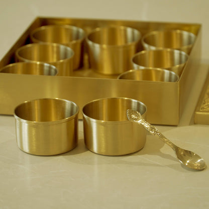 Brass Square Matte Masala Daani/Spice Box