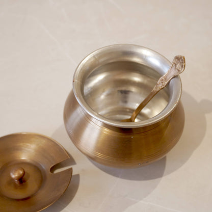 Brass Antique Tin Coated Ghee Pot