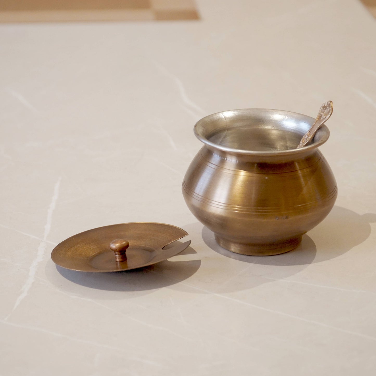 Brass Antique Tin Coated Ghee Pot