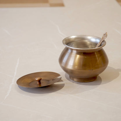 Brass Antique Tin Coated Ghee Pot