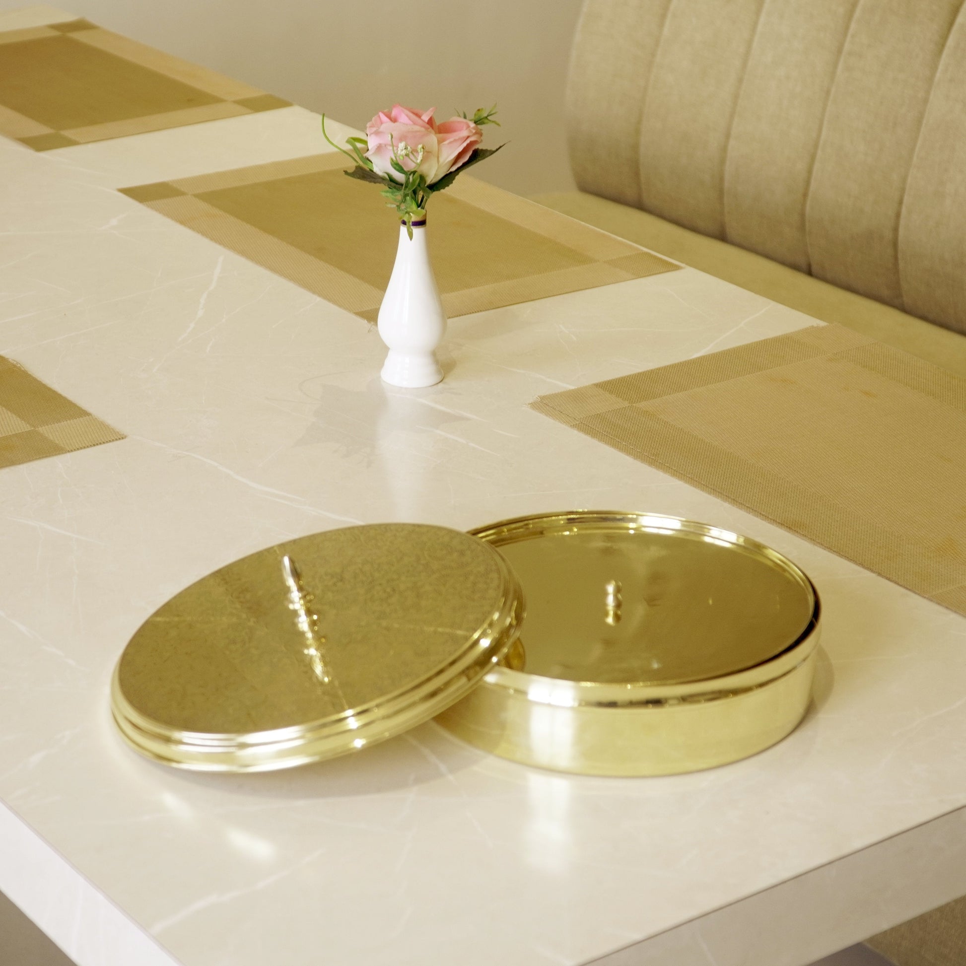 Brass Etched Spice / Masala Box 9inch