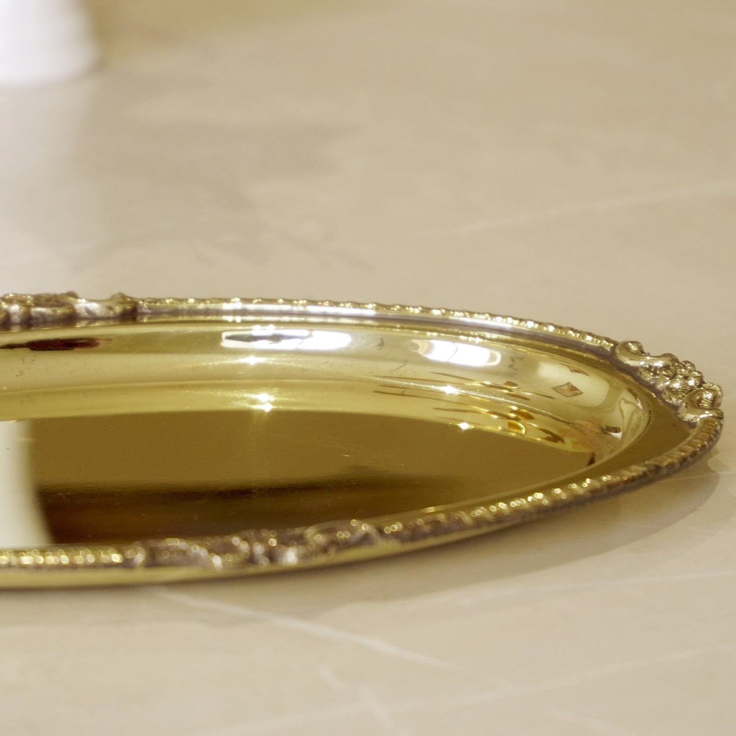 Brass Oval Serving Plate 9"