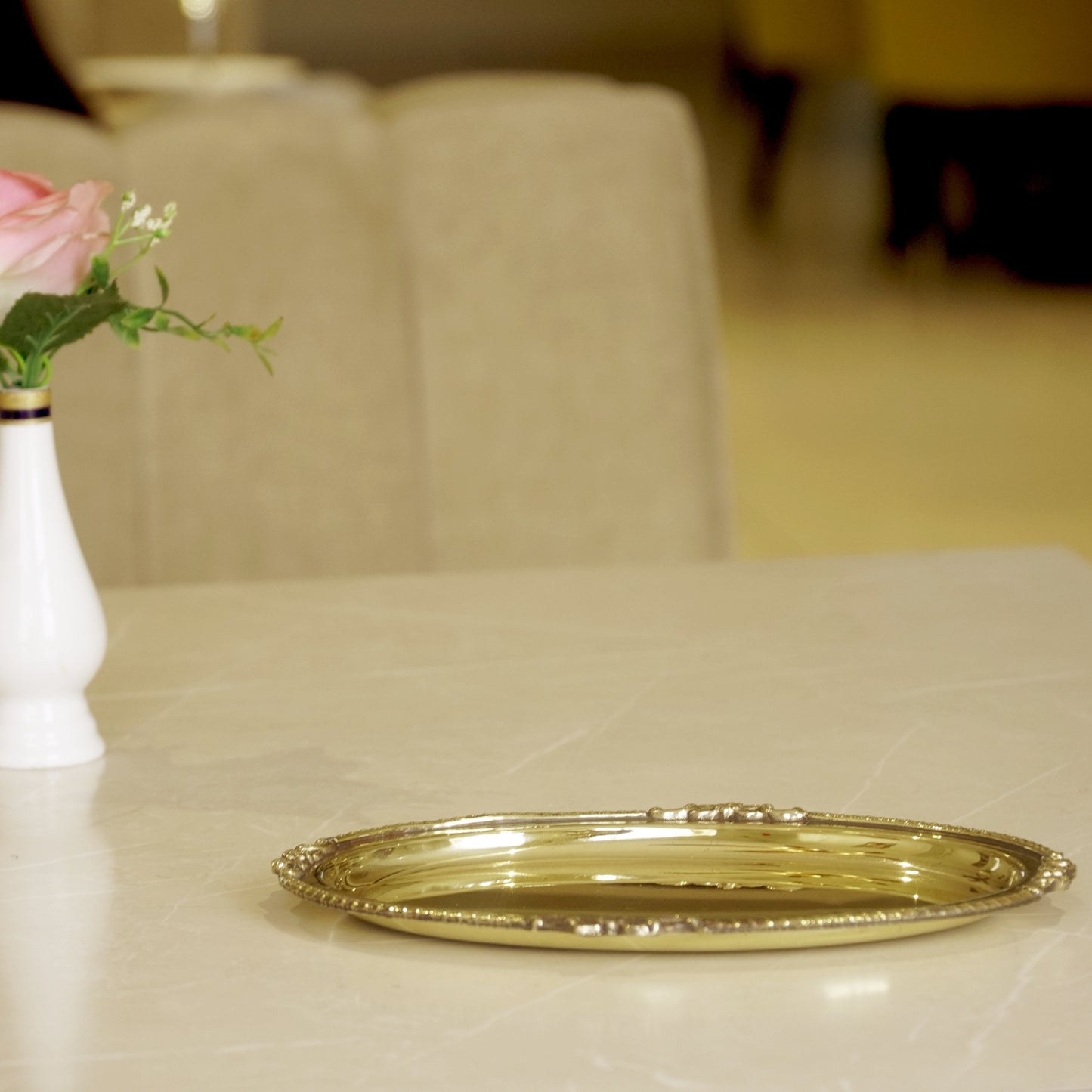 Brass Oval Serving Plate 9"