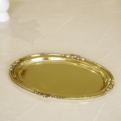 Brass Oval Serving Plate 9"
