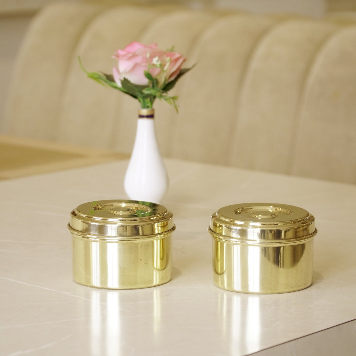 Brass Small Laddu Box / Katordaan