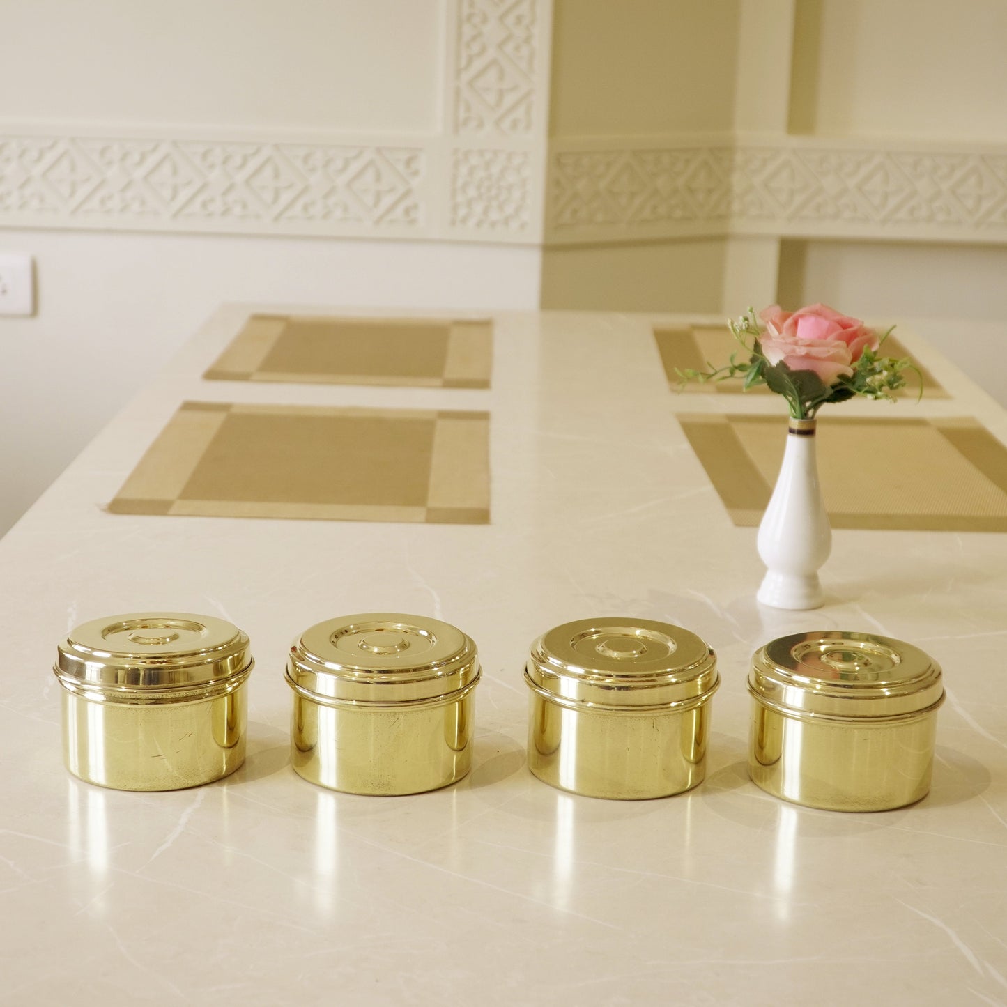 Brass Small Laddu Box / Katordaan