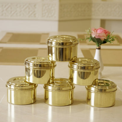 Brass Small Laddu Box / Katordaan
