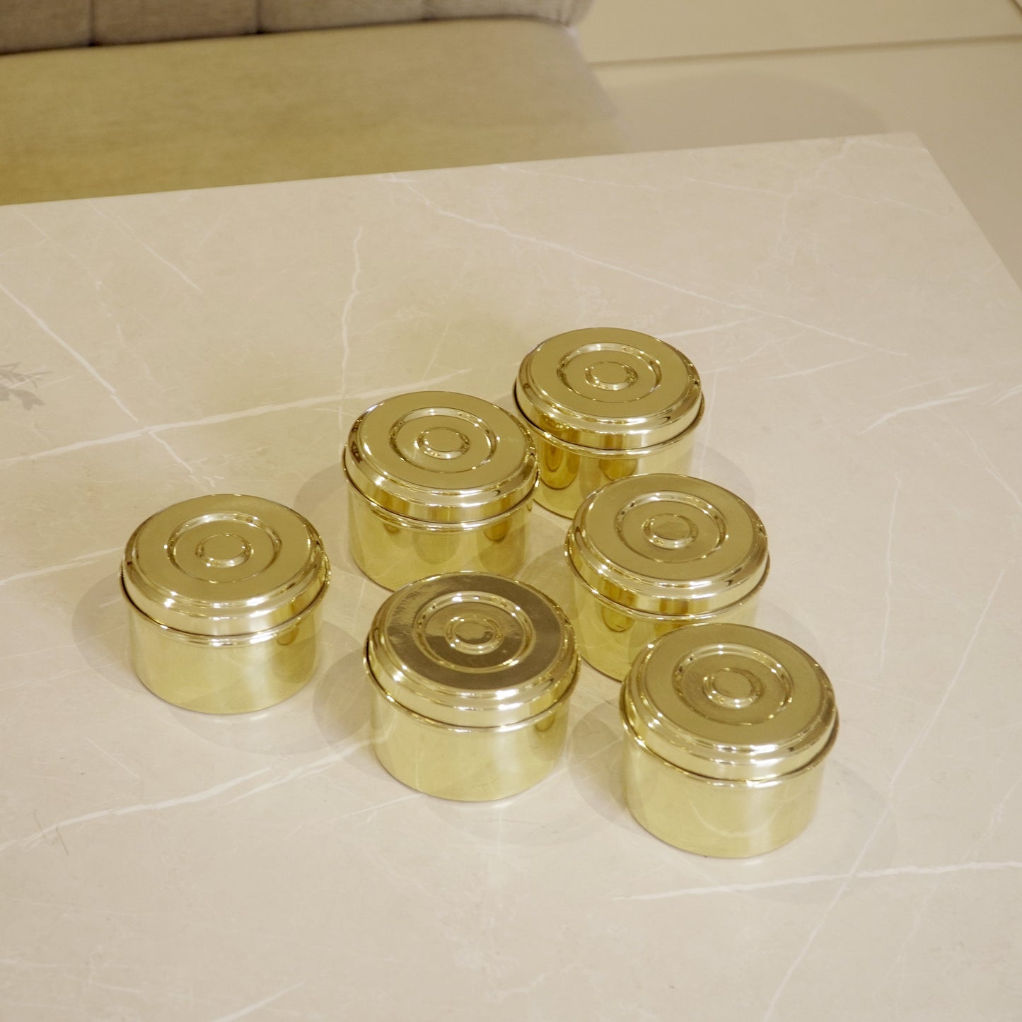 Brass Small Laddu Box / Katordaan