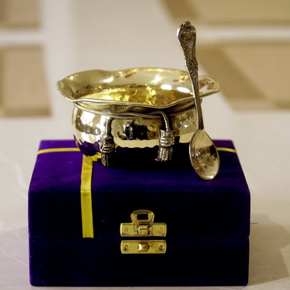 Brass Tie Bowl with Velvet Box