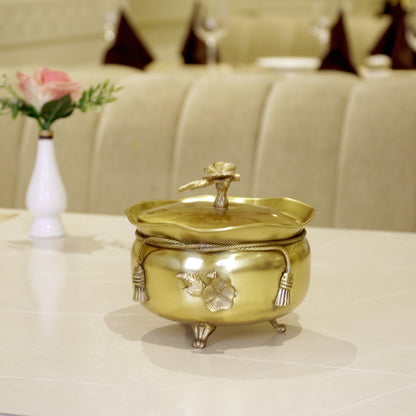 Brass Antique Tie Bowl with Lid