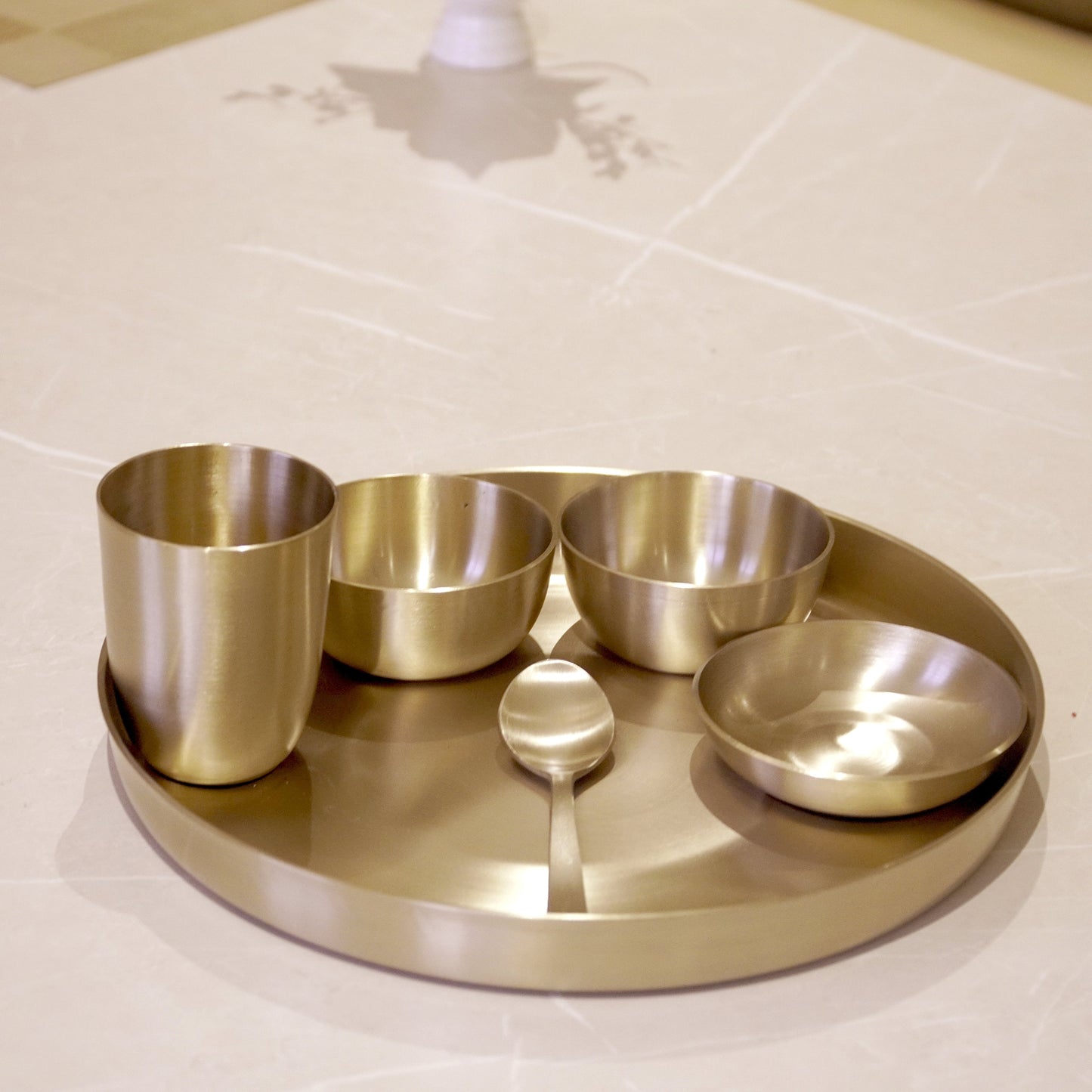 Bronze / Kansa Thali Set Glossy Finish