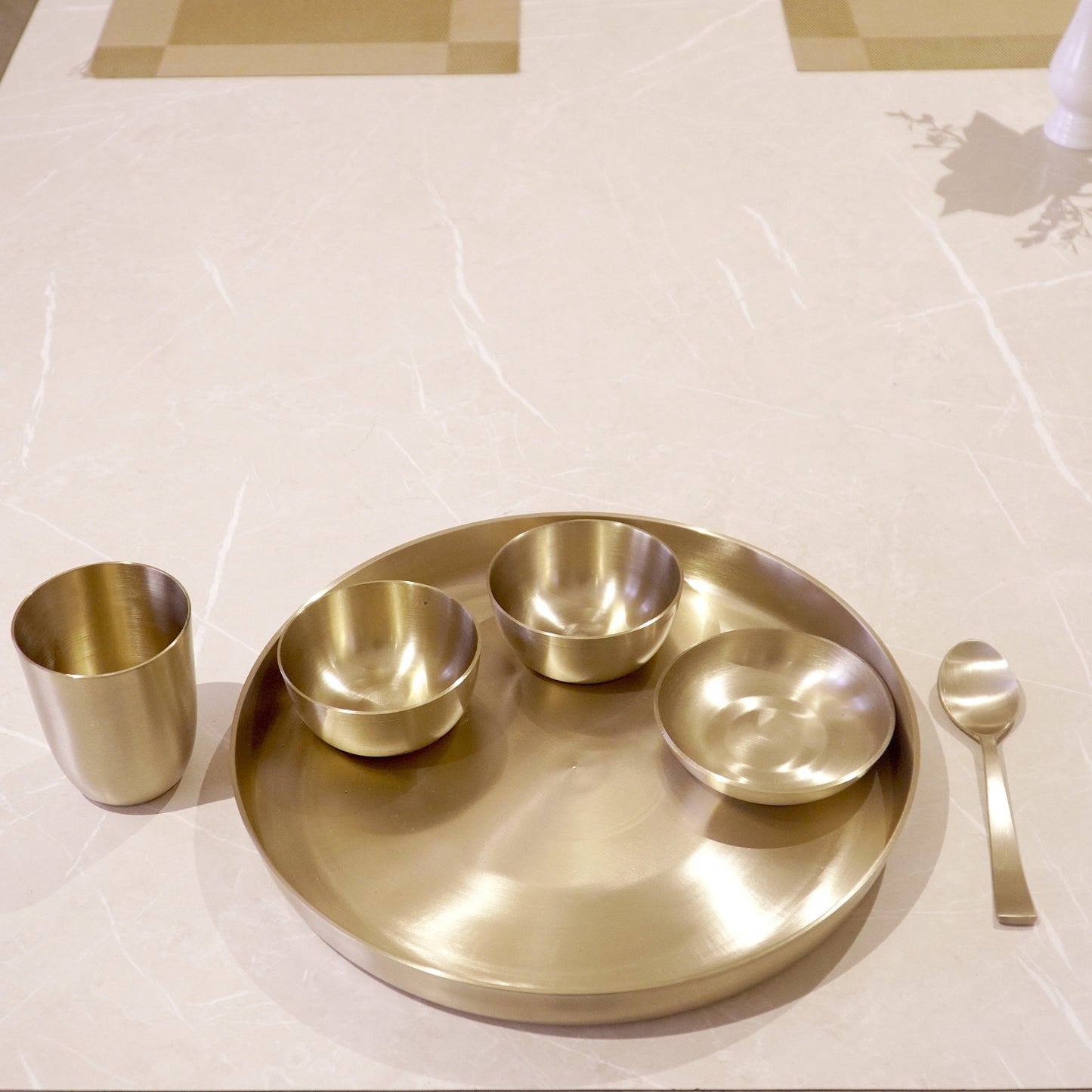 Bronze / Kansa Thali Set Glossy Finish