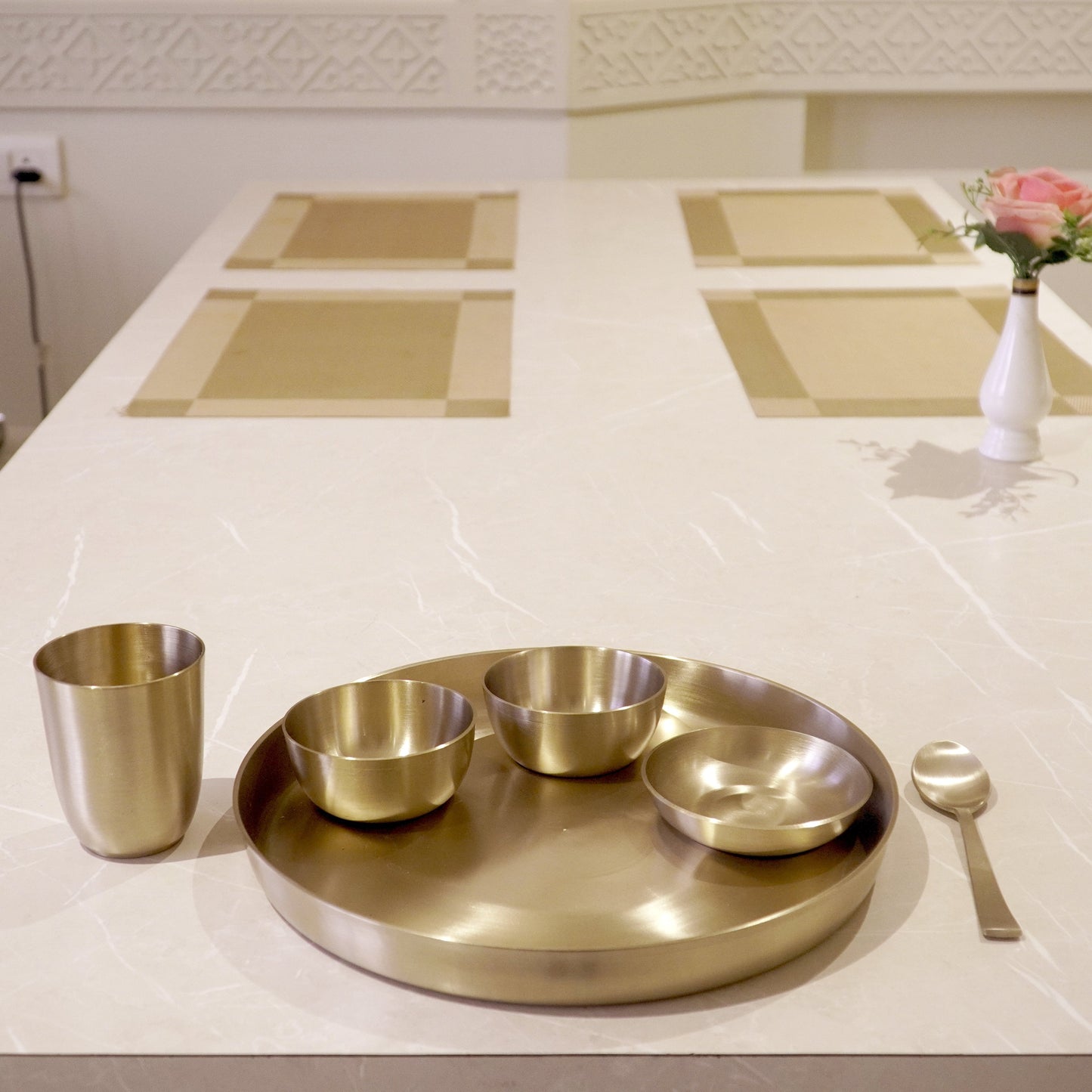Bronze / Kansa Thali Set Glossy Finish
