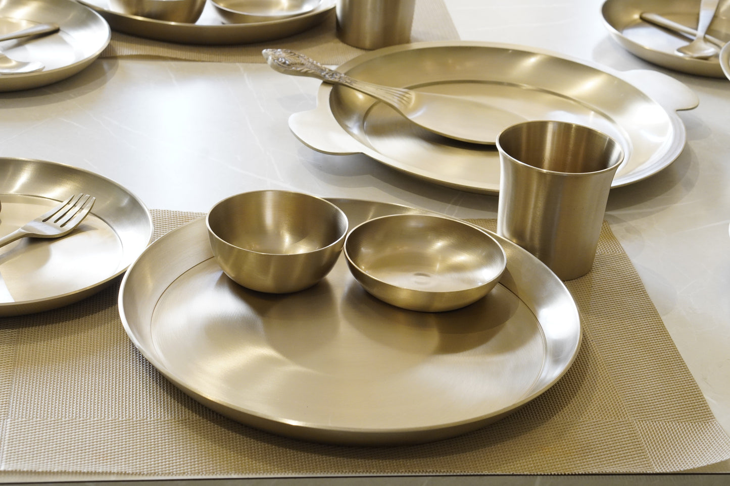 51 Pieces Bronze / Pure Kansa Dinner Set (Dish Set)