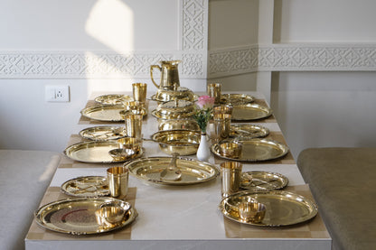 51 Piece brass Etched Dinner Set