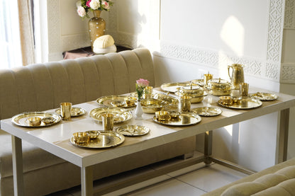 51 Piece brass Etched Dinner Set
