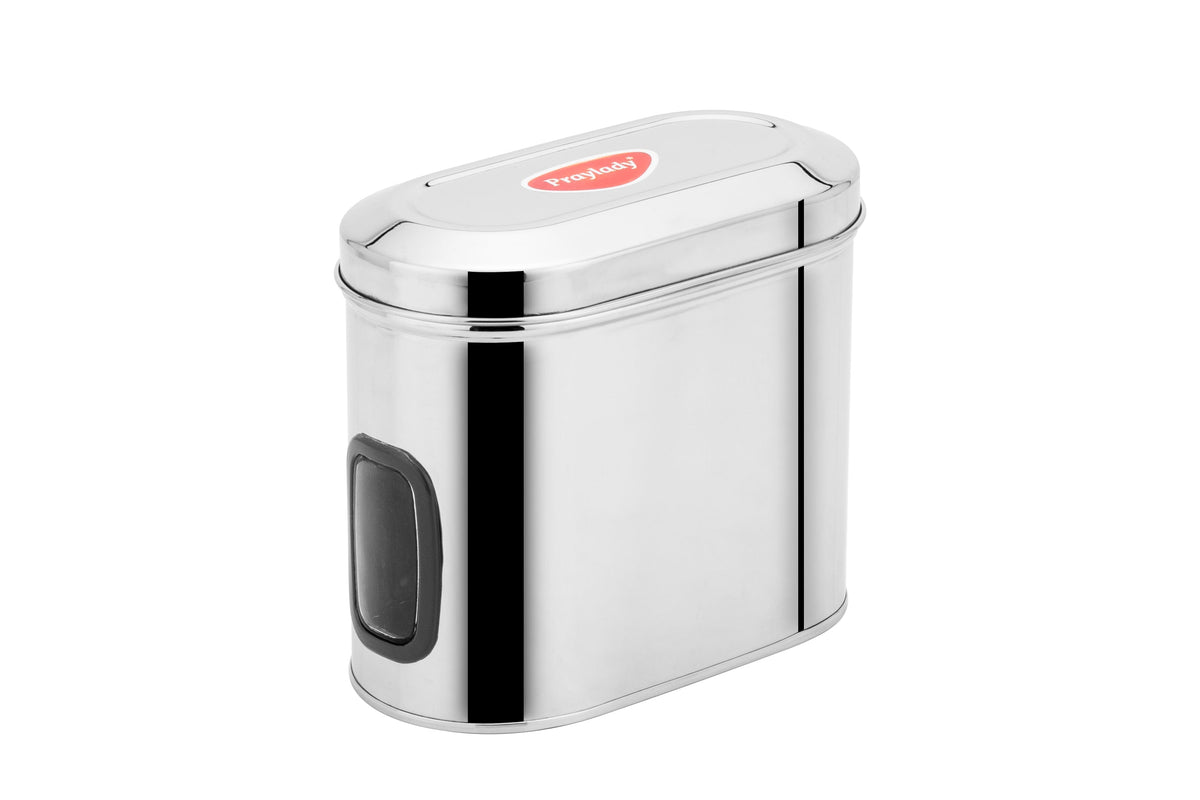 Stainless Steel Capsule Canister with Galaxy Window | Modern Airtight Storage Jar / Container | (1.75L–2.75L)