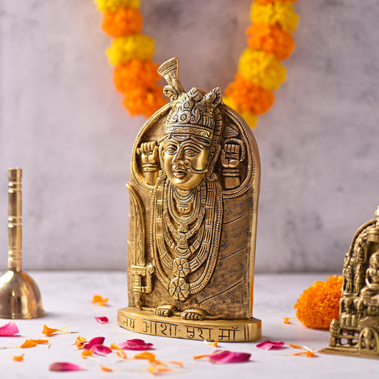 Brass Aashapura Maa Idol – Handcrafted Traditional Brass Decor (9.8 Inch)