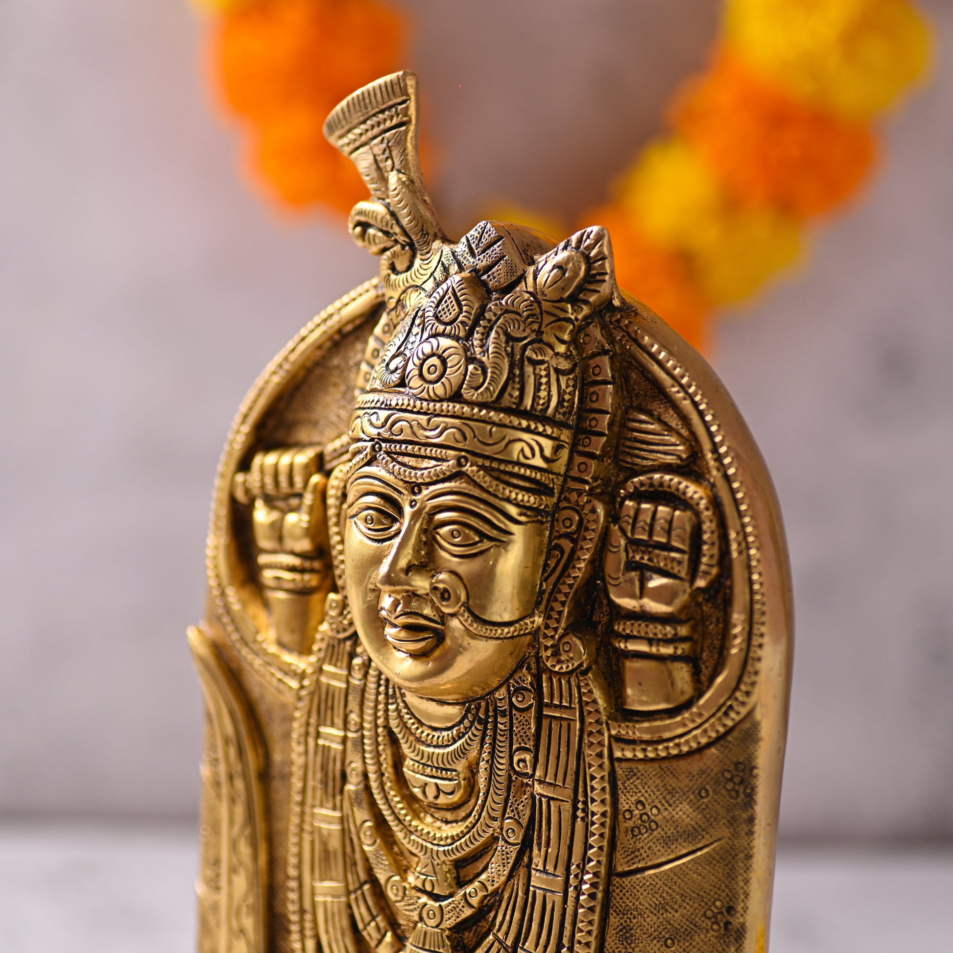 Brass Aashapura Maa Idol – Handcrafted Traditional Brass Decor (9.8 Inch)
