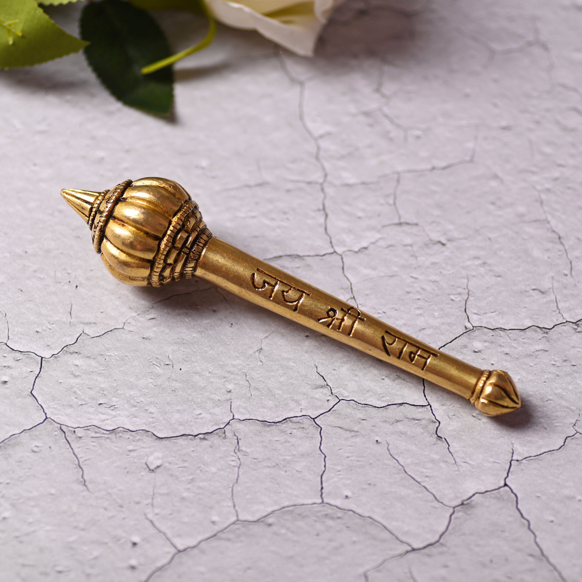 Brass Handcrafted Hanuman Mace/Gada – Strength & Devotion (6.5 Inch)